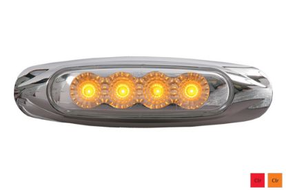 Picture of United Pacific LED Chrome Reflector Clearance Light with Clear Lens