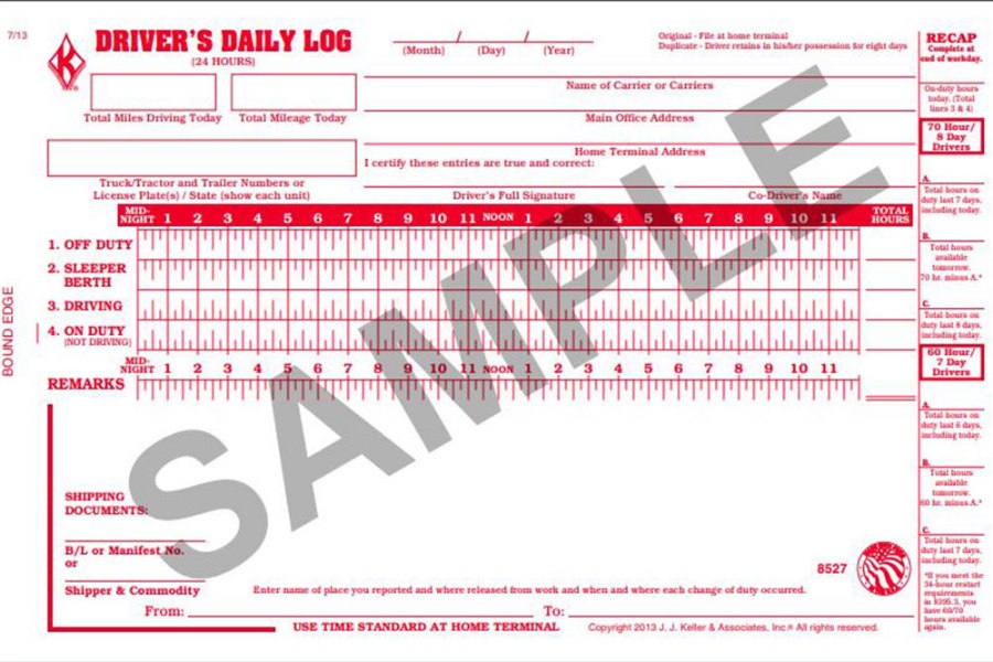 Picture of JJ Keller Driver's Daily Log Book