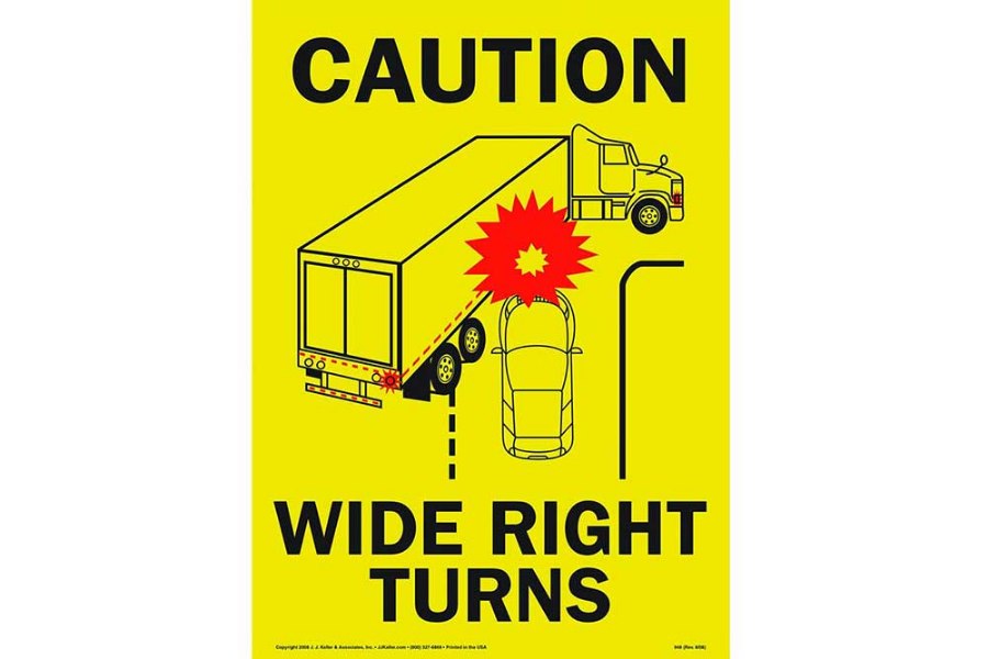 Picture of JJ Keller Caution Wide Right Turns Sign