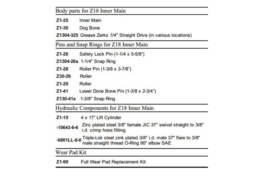 Picture of Zacklift Snap Ring 1-3/8" Zacklift Z303 Z30 and Z18