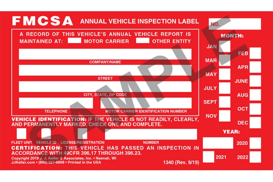 Picture of JJ Keller Annual Aluminum Vehicle Inspection Label