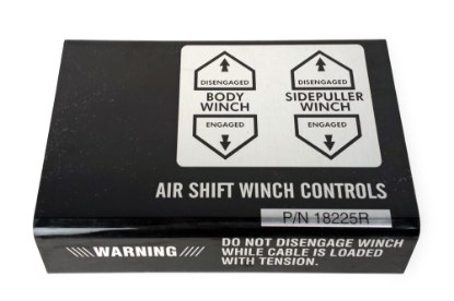 Picture of Chevron Air Shift Winch Control Warning Decal, Passenger Side