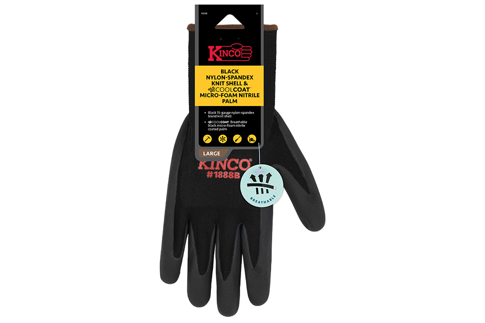 Picture of Kinco Nylon Knit Shell Gloves with Micro-Foam Nitrile Palm