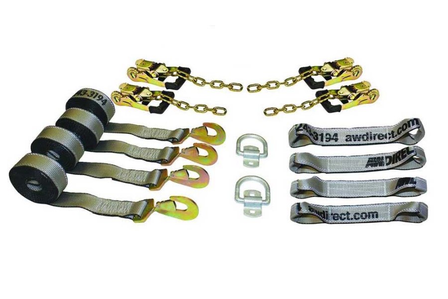 Picture of AW Direct Tow Pro 8-Point Tie-Down System with Snap Hooks, Gradual Release
Ratchets with Chains and Delta Rings