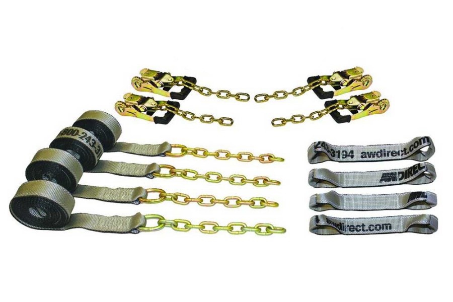 Picture of AW Direct Tow Pro 8-Point Tie-Down Kit with Chains and Gradual Release Ratchets
