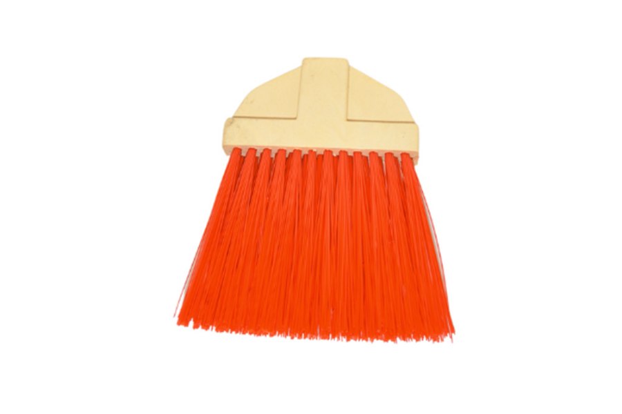 Picture of Bruske Orange Unflagged Lobby Broom with Wood Handle