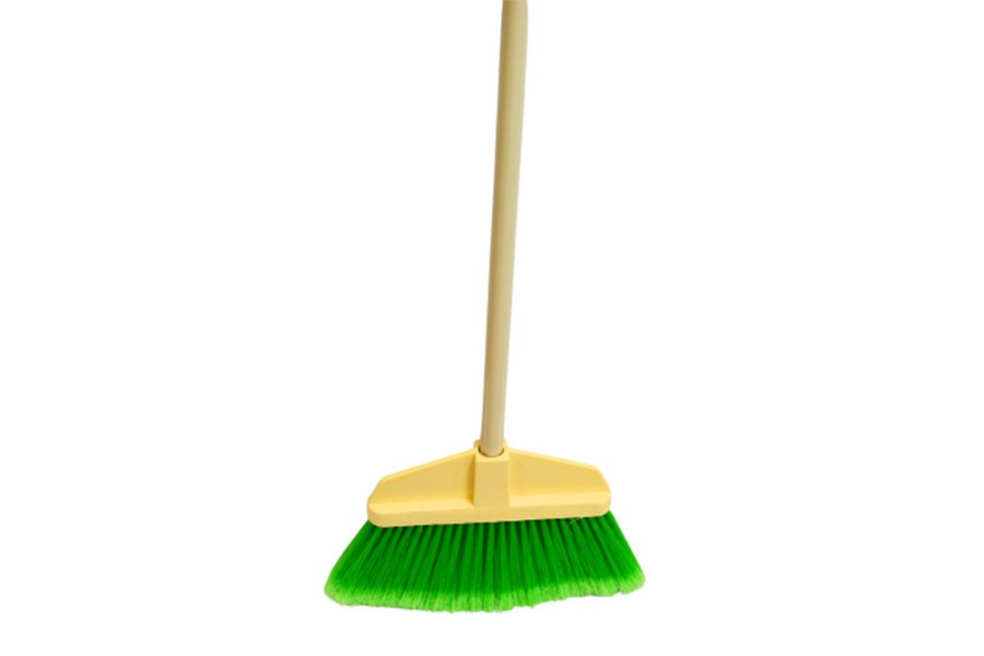 Picture of Bruske Green Flagged Bristle Poly Cap Broom with Metal Handle