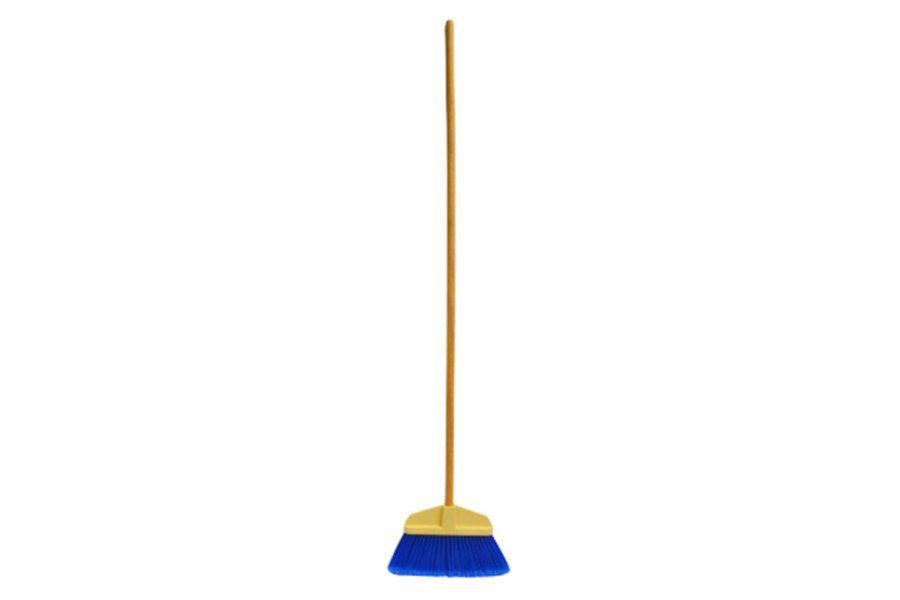 Picture of Bruske Blue Poly Flagged Broom with Wood Handle