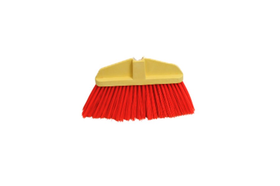 Picture of Bruske Medium Orange Unflagged Bristle Poly Cap Broom with Wood Handle