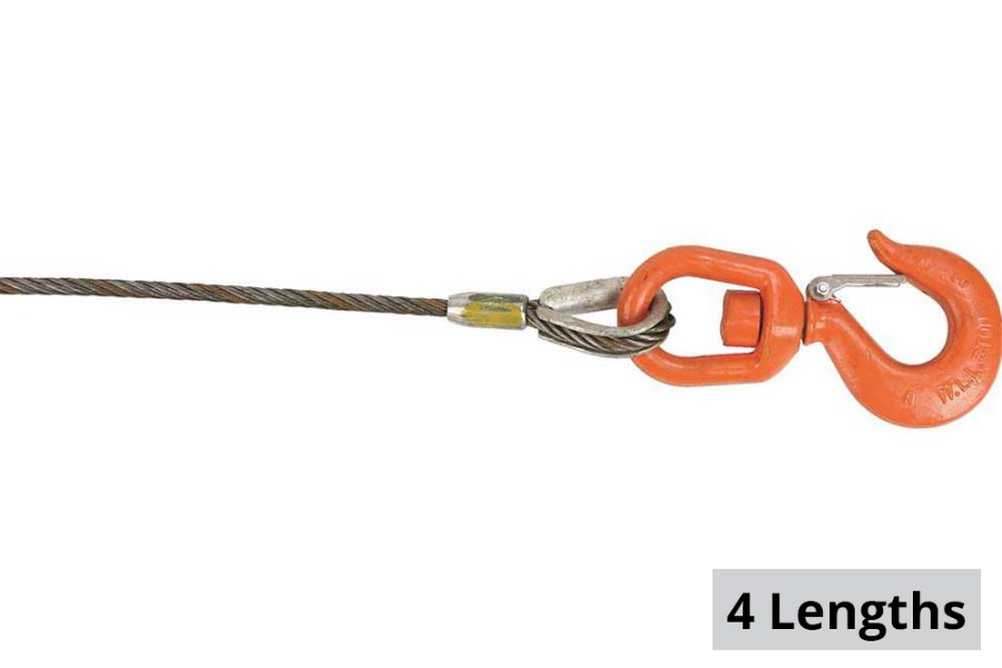 Picture of Lift-All Imported Fiber Core Wire Rope - Swivel Hook and Latch