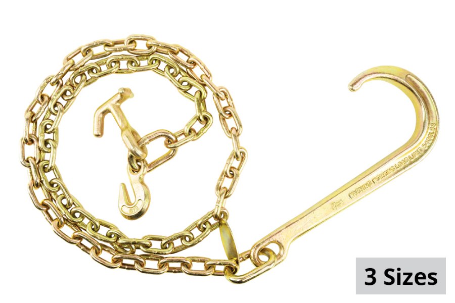 Picture of Zip's J-Chain Assembly with 15" J, Grab, and Hammerhead Hooks