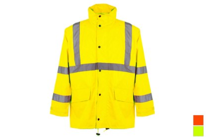 Picture of GSS Safety Class 3 Hooded Rain Jacket with 2 Patch Pockets