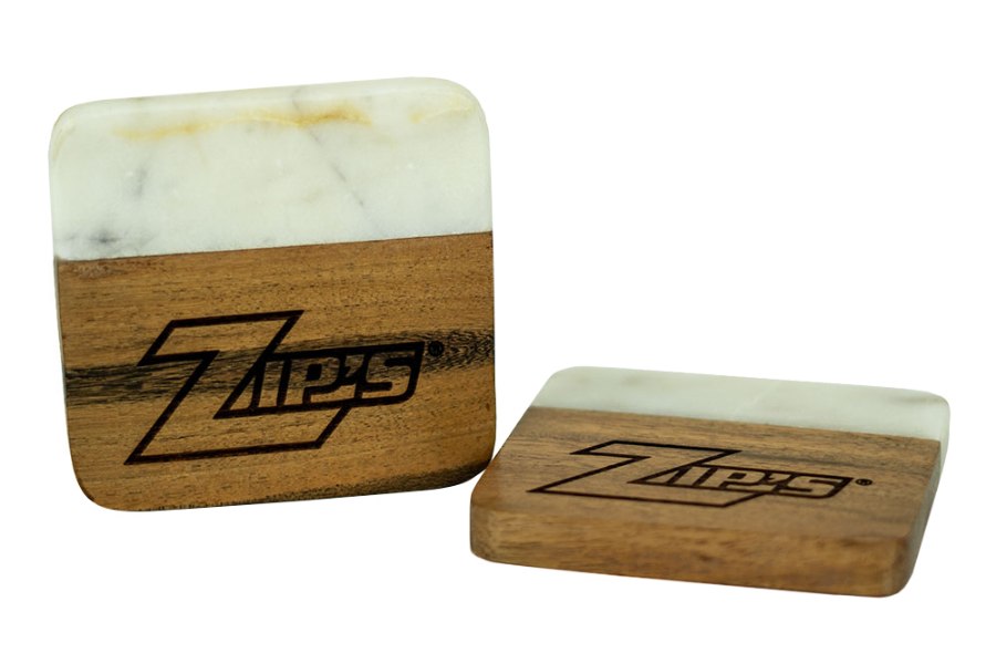 Picture of Zip's Branded Wood and Marble Coaster Set