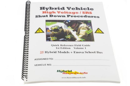 Picture of Hybrid Vehicle High Voltage Shut Down Procedure Guide, designed for fire department use