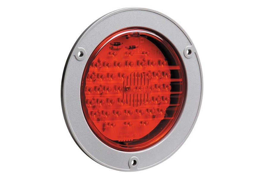 Picture of Maxxima 4 1/2" Round Red Stop / Tail / Turn Light w/ 48 LEDs and Flange