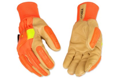 Picture of Kinco Hi-Vis Lined Grain Pigskin Industrial Gloves with Knit Wrist