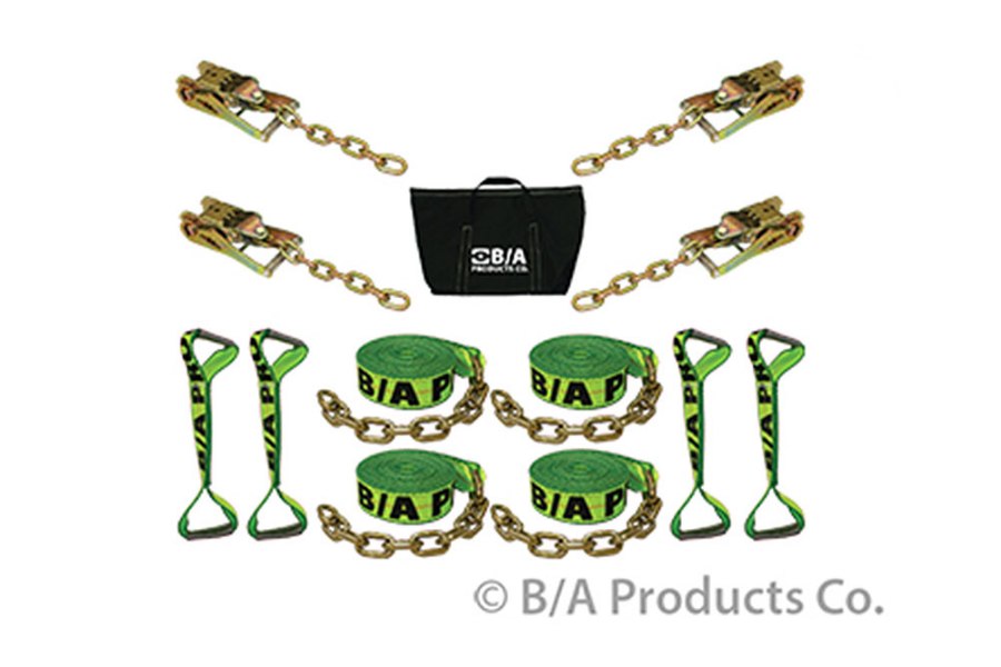 Picture of B/A Products 8-Point Tie Down System with Chains and Wide Handled Ratchets