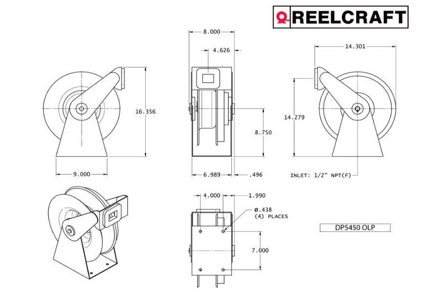Picture of Reelcraft DP5000 Series Air/Water Dual Pedestal Hose Reel