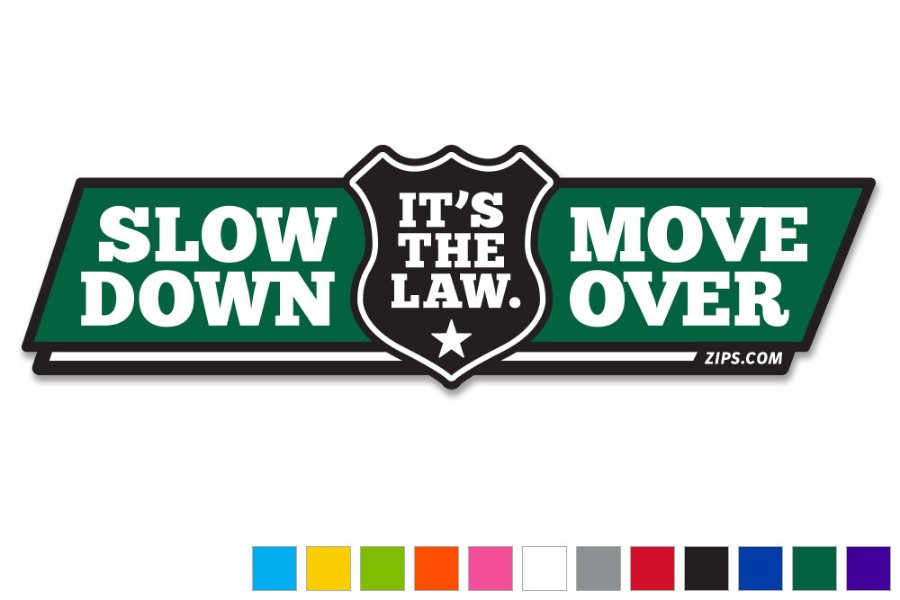 Picture of Zip's "Slow Down Move Over - It's The Law" Vinyl Vehicle Decal