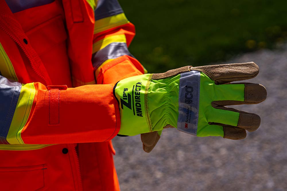 Picture of Zip's Hi-Vis Pigskin Reflective Gloves