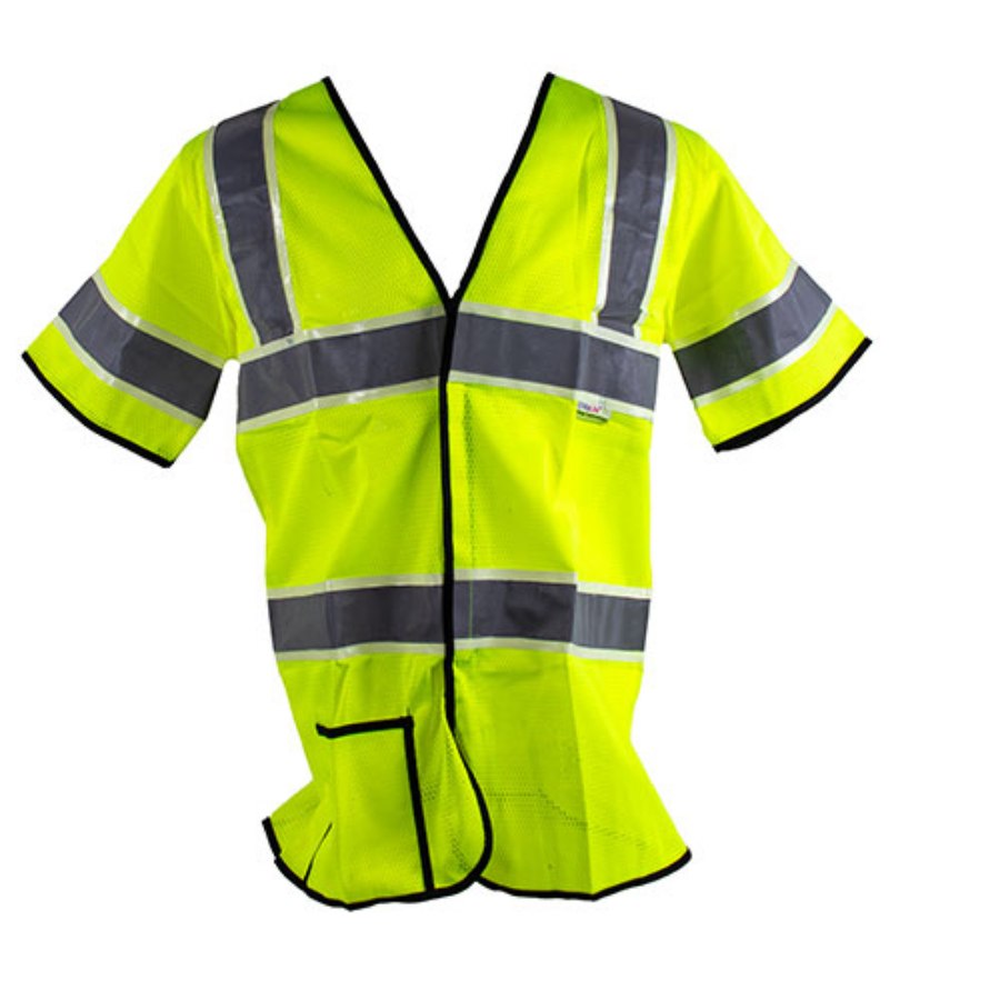 Alpha Workwear Class 3 Glow In The Dark Classic Short Sleeve Safety Vest Zip S Outfitters