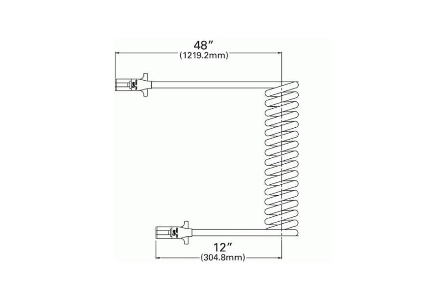 Picture of Grote ABS Coil Trailer Cord-15' w/12" & 48" Lead