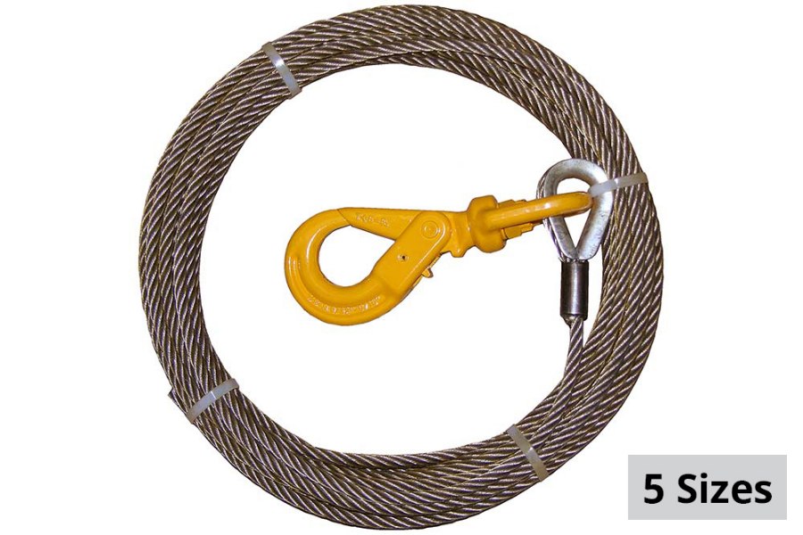 Picture of B/A Products Steel Core Winch Cable with Self-Locking Swivel Hook