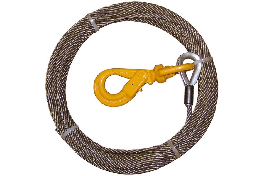 Picture of B/A Products Fiber Core Winch Cable with Self-Locking Swivel Hook