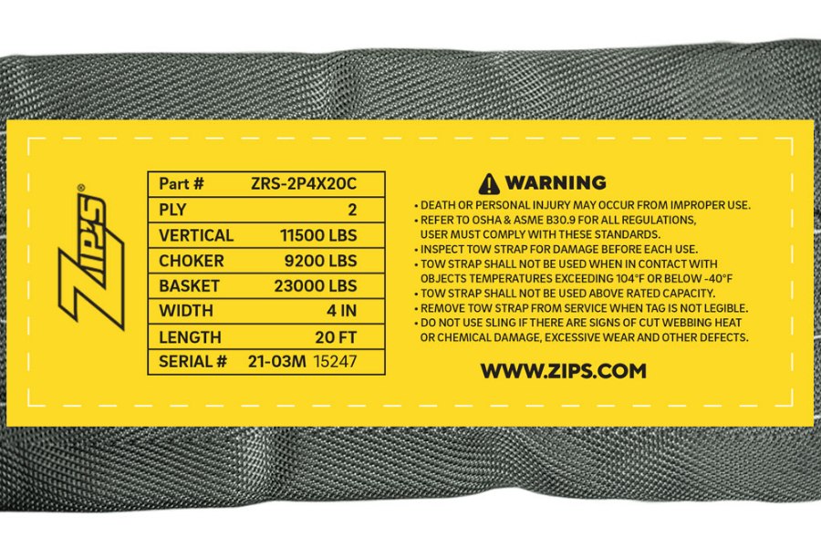 Picture of Zip's Recovery Straps with Cordura Sleeve - 2 Ply