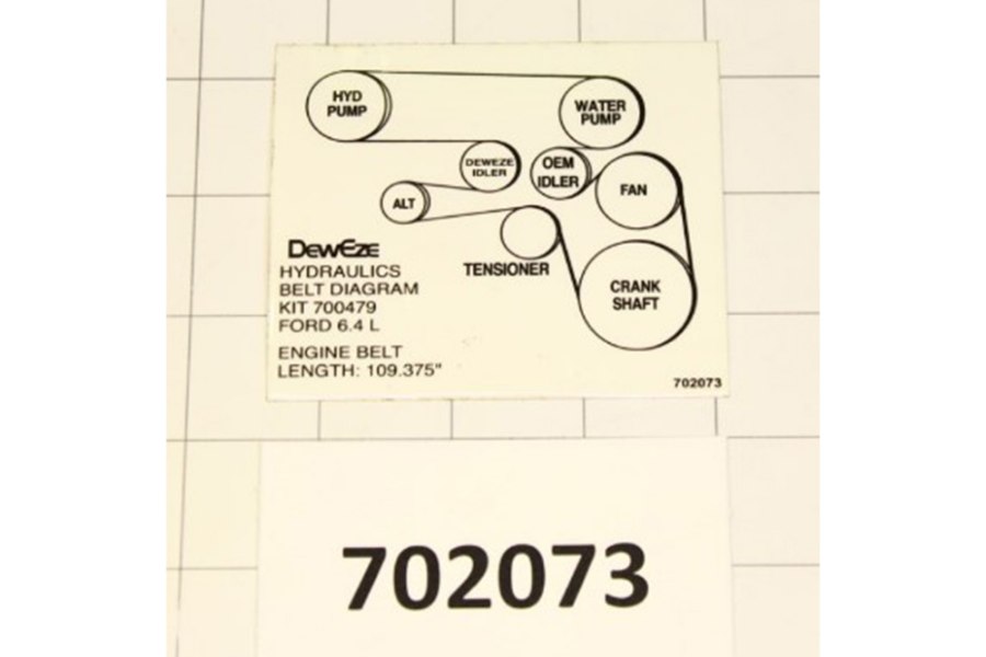 Picture of DewEze Belt Diagram Decal 702073