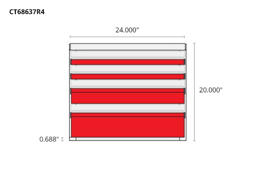 Picture of CTech 4 Drawer Red Toolbox Systems