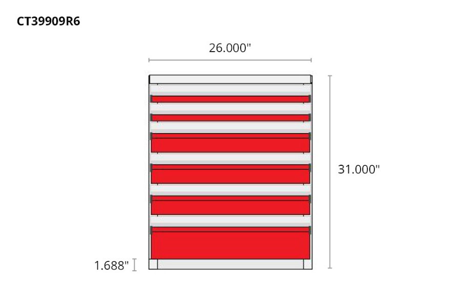 Picture of CTech 6 Drawer Red Toolbox Systems