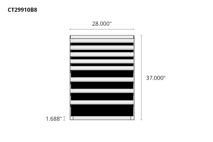 Picture of CTech 8 Drawer Black Toolbox Systems