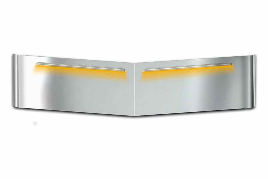 Picture of Trux 14" High/Low Roof Louvered "Glow Trim" Sun Visor - Peterbilt