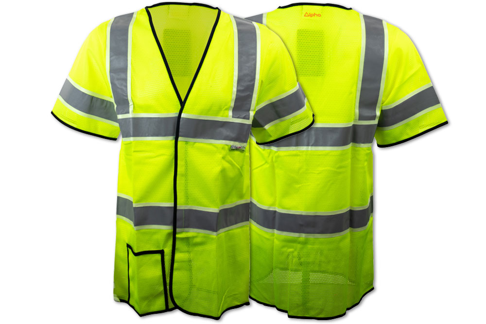 Picture of Alpha Workwear Class 3 Glow-in-the-Dark Classic Short Sleeve Safety Vest