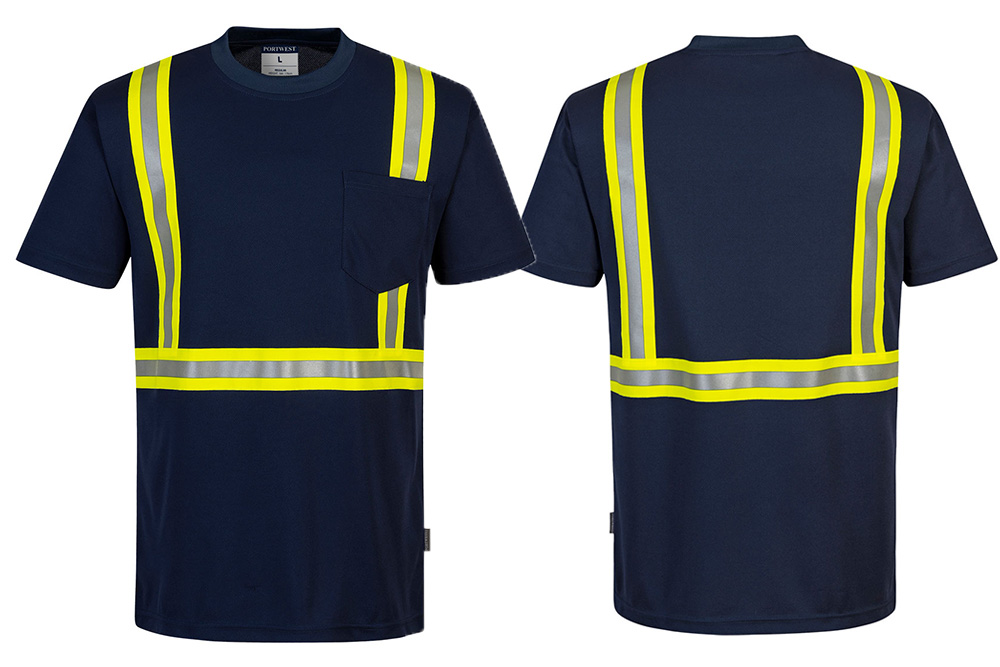 Picture of Portwest Iona Extra Enhanced Navy Hi-Vis T-Shirt