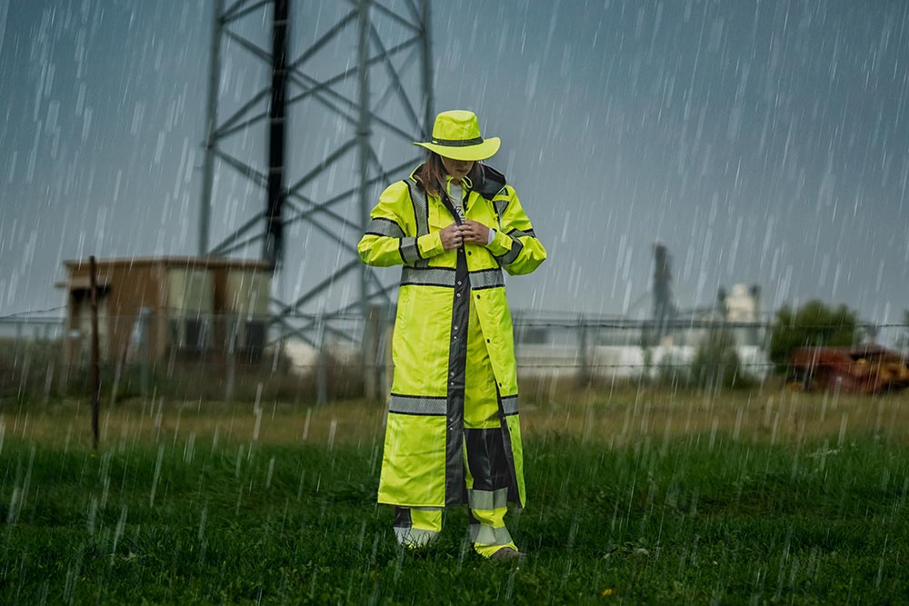 Picture of Portwest Hi-Vis Reversible 48" Rain Coat