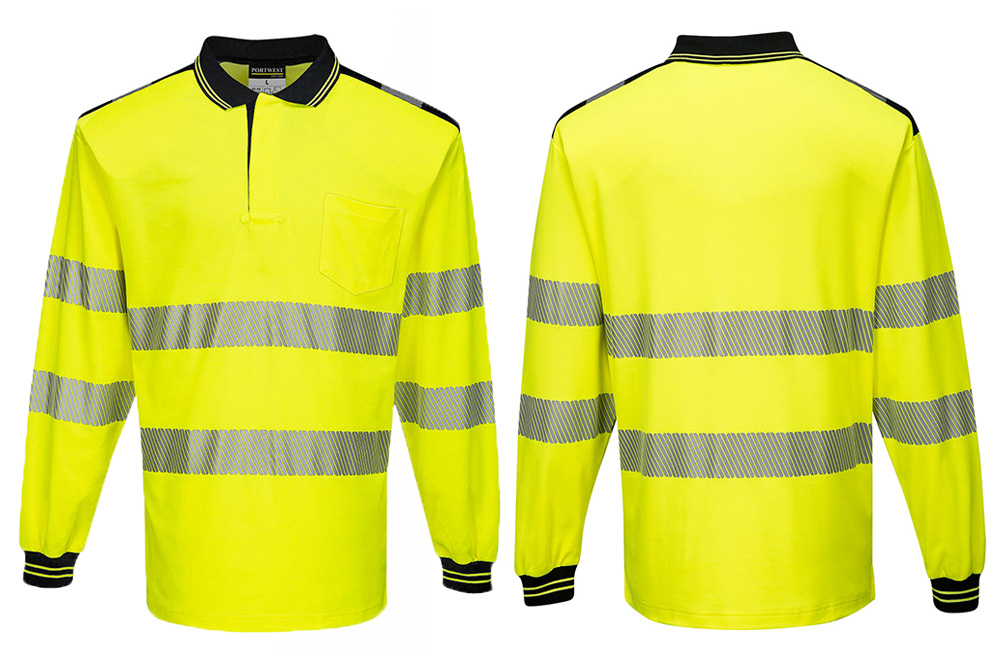 Picture of Portwest Hi-Vis Long Sleeve Polo Shirt