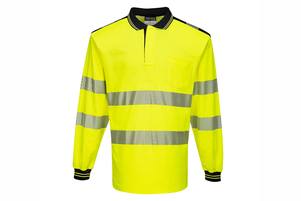 Picture of Portwest Hi-Vis Long Sleeve Polo Shirt