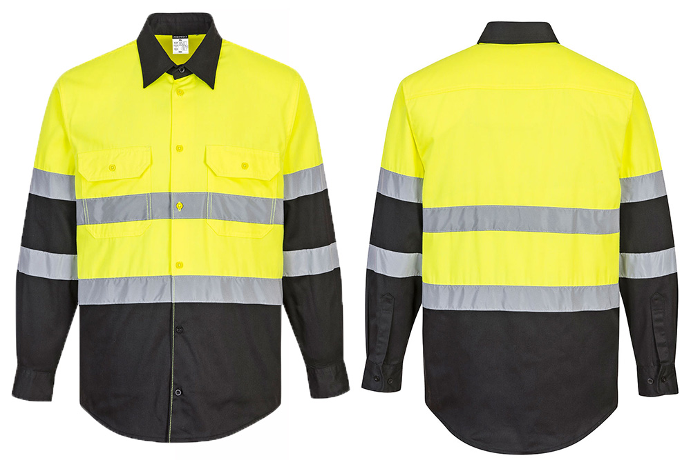 Picture of Portwest Two Tone Long Sleeve Button Up Work Shirt