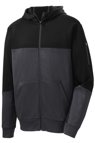 Picture of Sport-Tek Tech Fleece Colorblock Full-Zip Hooded Jacket