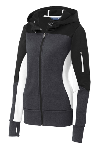 Picture of Sport-Tek Ladies Tech Fleece Colorblock Full-Zip Hooded Jacket