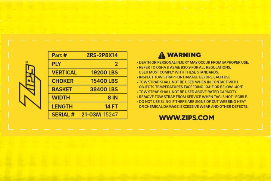 Picture of Zip's Recovery Straps - 2 Ply