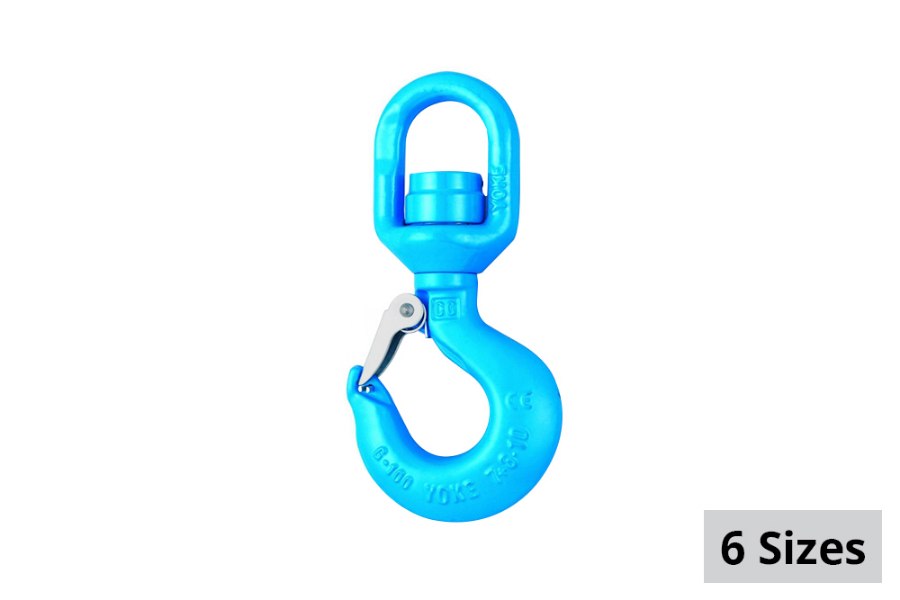 Picture of Yoke Alloy Swivel Bearing Hoist Hook w/Latch