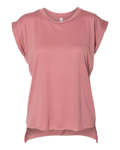 Picture of BELLA + CANVAS Women's Flowy Rolled Cuffs Muscle Tee