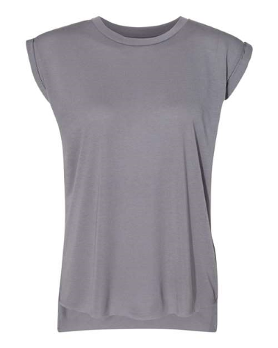 Picture of BELLA + CANVAS Women's Flowy Rolled Cuffs Muscle Tee