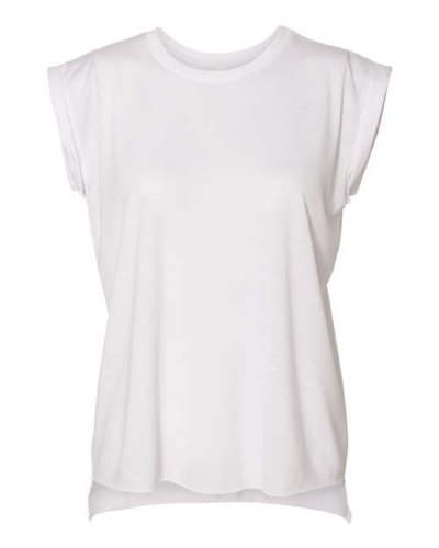 Picture of BELLA + CANVAS Women's Flowy Rolled Cuffs Muscle Tee