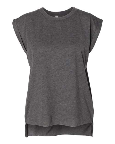 Picture of BELLA + CANVAS Women's Flowy Rolled Cuffs Muscle Tee