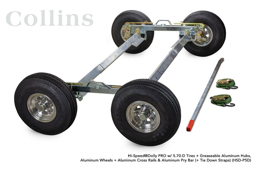 Picture of Collins Hi-Speed Dolly PRO Dolly Set Zinc Plated w/ Aluminum Axles and Aluminum Diamond Cut Wheels