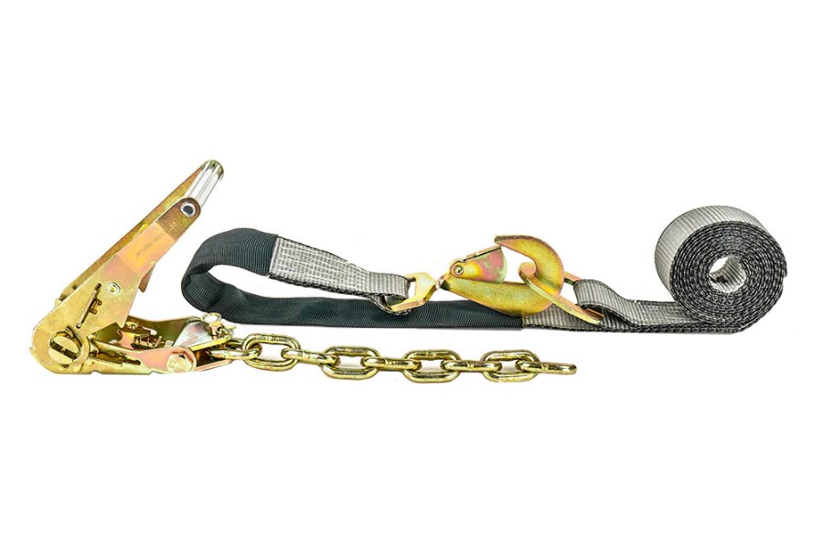 Picture of AW Direct Tow Pro Axle Tie-Down Assembly with Twisted Snap Hooks and Wide
Handled Ratchet with Chain